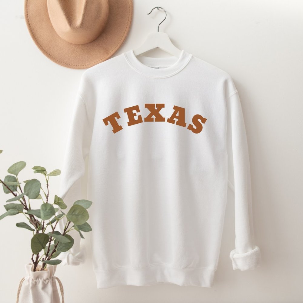 White TEXAS crewneck sweatshirt - Picture 1 of 3